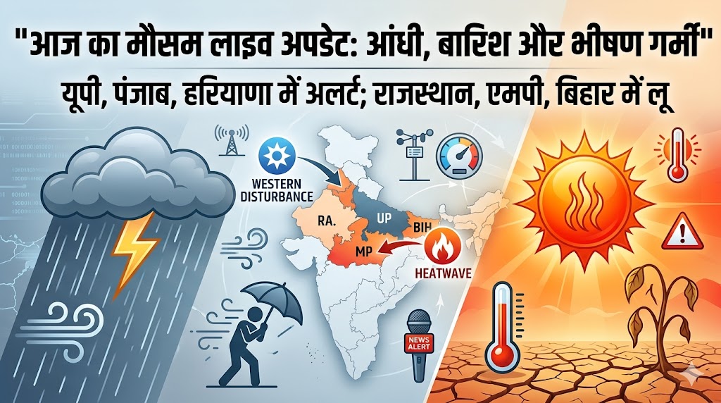 उत्तर प्रदेश, हरियाणा और पंजाब में तूफान-बारिश का अलर्ट: भीषण गर्मी के बीच मौसम विभाग की बड़ी चेतावनी, जानें अपने शहर का हाल