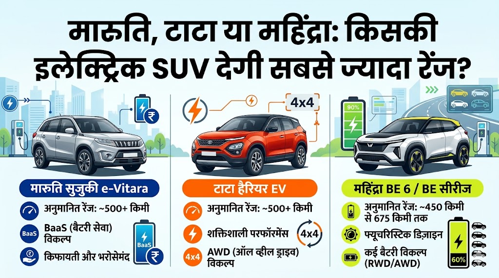 Maruti, Tata या Mahindra: किसकी Electric SUV में है सबसे ज्यादा रेंज? 683km रेंज के साथ महिंद्रा ने दी सबको मात!