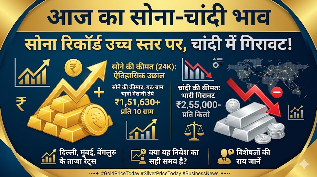 Gold Price Today: सोना ₹1.51 लाख के पार, चांदी हुई धड़ाम! जानें आज का ताजा भाव और निवेश का सही समय
