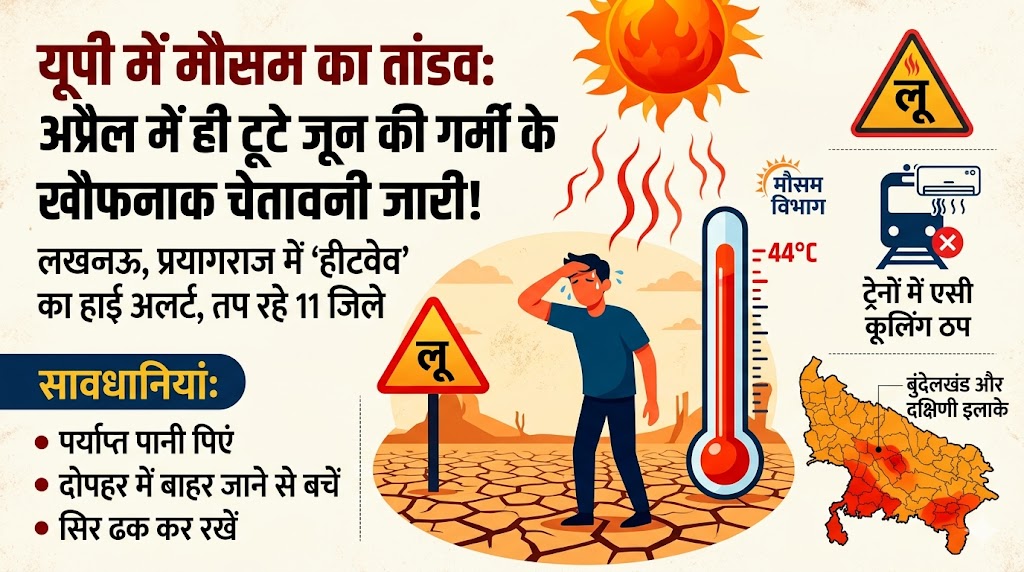 यूपी में भीषण गर्मी का अलर्ट: अप्रैल में ही टूटे जून के रिकॉर्ड, प्रयागराज 44.6 डिग्री के पार!