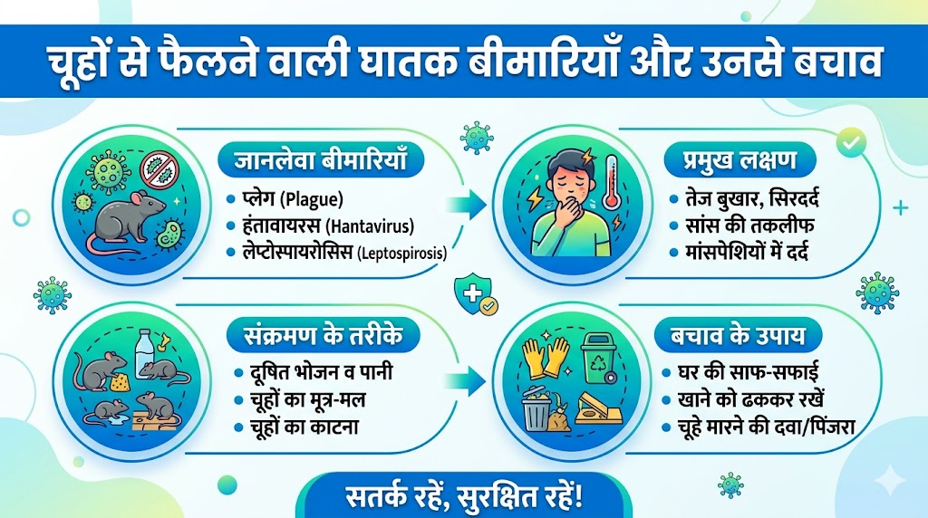 चूहों से फैलने वाली 5 सबसे खतरनाक बीमारियां: लक्षण, कारण और मौत का खतरा