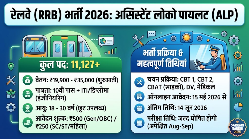रेलवे में 11,127 पदों पर बंपर भर्ती, बिना परीक्षा छूट न जाए मौका, जल्द करें आवेदन