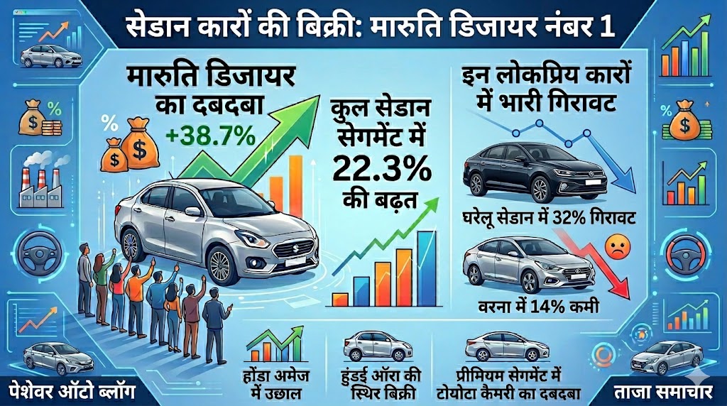 Sedan Sales April 2026: Maruti Dzire का कोहराम, Honda City और Verna हुई फेल, देखें पूरी लिस्ट!