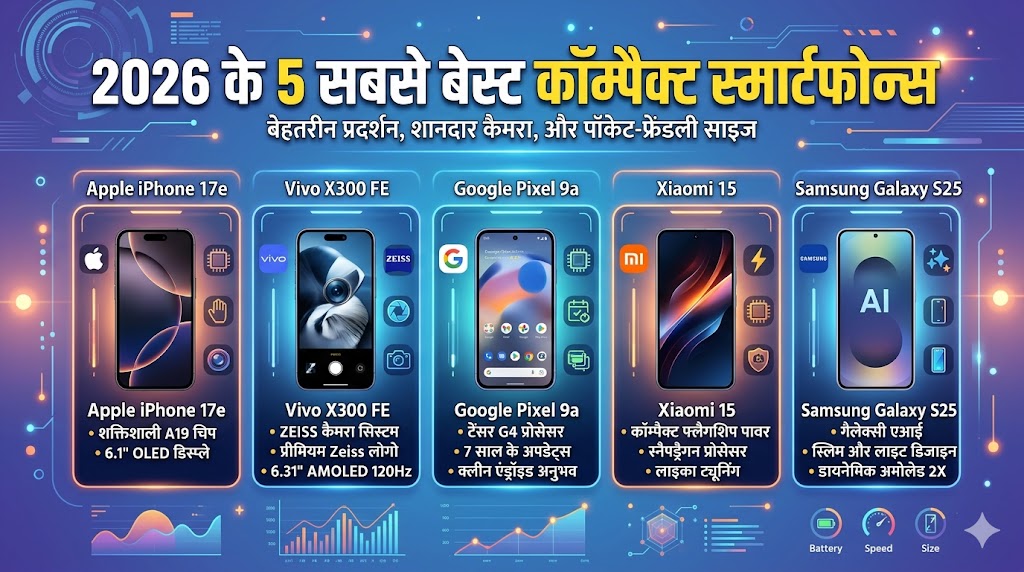 सबसे छोटे और सबसे शक्तिशाली! ये हैं 2026 के 5 सबसे बेस्ट कॉम्पैक्ट स्मार्टफोन, फीचर्स देखकर उड़ जाएंगे होश