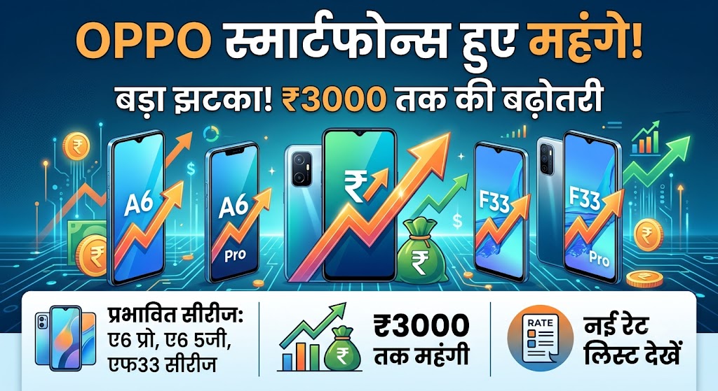 OPPO स्मार्टफोन्स खरीदने वालों को तगड़ा झटका: कंपनी ने गुपचुप तरीके से A6, A6 Pro और F33 सीरीज की कीमतें 3000 रुपये तक बढ़ाई