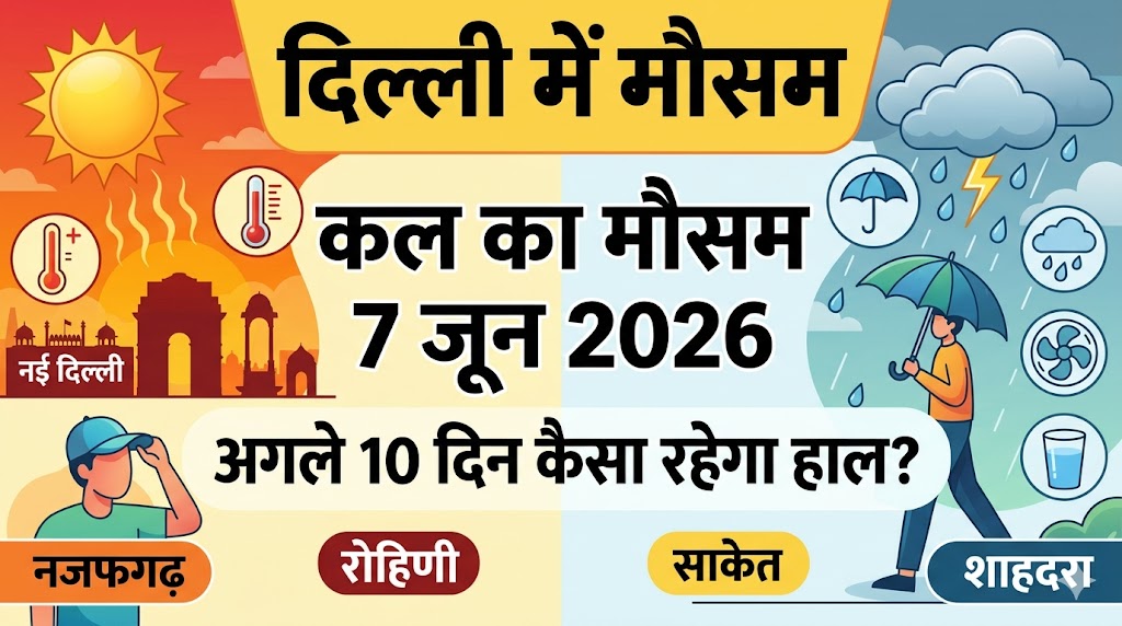 दिल्ली में कल 7 जून को मौसम लेगा खतरनाक करवट? भीषण गर्मी और अचानक बारिश को लेकर मौसम विभाग का बड़ा अलर्ट, जानें अगले 10 दिनों का हाल