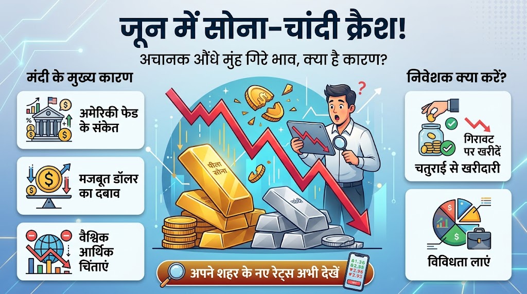 Gold Silver Rate Today: सोने-चांदी के दामों में भयंकर गिरावट, रिकॉर्ड स्तर से ₹48000 तक गिरे रेट्स, देखें आज का ताजा भाव