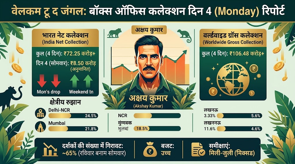 Welcome To The Jungle Box Office Collection Day 4: मंडे टेस्ट में फेल हुई अक्षय कुमार की वेलकम 3, चौथे दिन आई भारी गिरावट, मेकर्स परेशान!