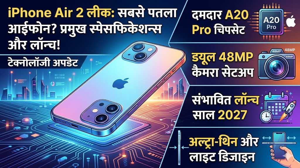 iPhone Air 2 Launch Timeline Leaked: दुनिया का सबसे पतला फोन ड्यूल 48MP कैमरा और A20 Pro चिप के साथ इस दिन होगा लॉन्च, देखें फीचर्स