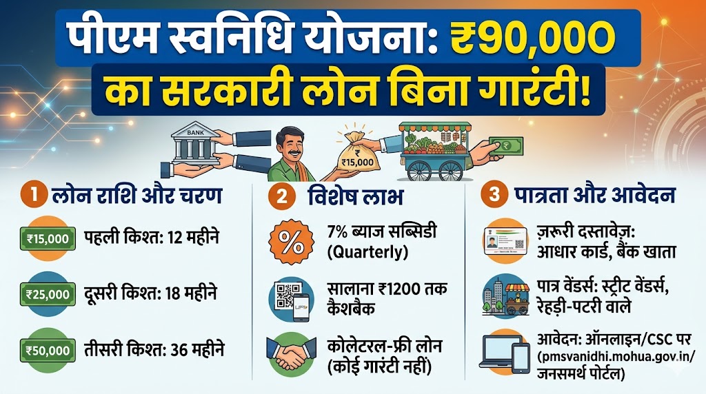 PM SVANidhi Scheme: बिना गारंटी सिर्फ एक कागज पर मिल रहा 90,000 रुपये का सरकारी लोन, तुरंत ऐसे करें अप्लाई!