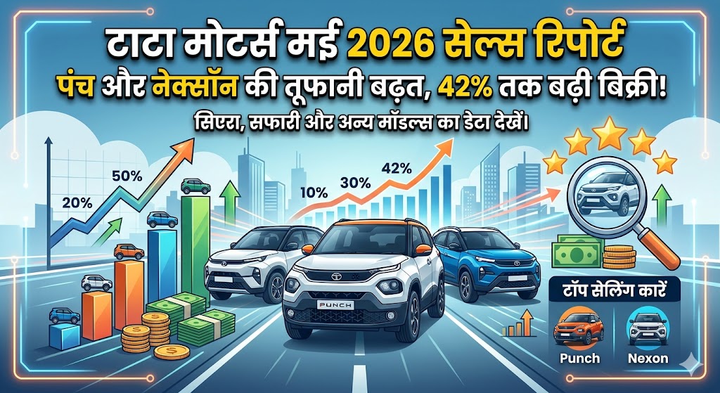 Tata Motors Sales Report May 2026: मात्र ₹5.59 लाख की इस सस्ती SUV ने मचाया तहलका, टाटा की बिक्री में 42% का भारी उछाल, देखें सभी कारों की रिपोर्ट