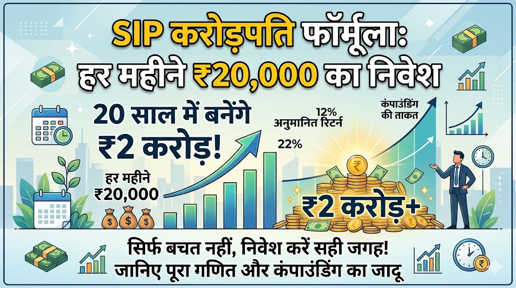 SIP Crorepati Formula: हर महीने 20000 रुपये का निवेश आपको बनाएगा 2 करोड़ का मालिक, जानिए पूरा कैलकुलेशन