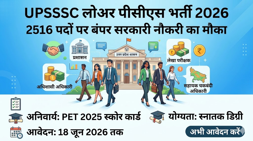 UPSSSC Lower PCS Recruitment 2026: यूपी लोअर पीसीएस के 2516 पदों पर बंपर भर्ती, डायरेक्ट लिंक से यहां करें ऑनलाइन अप्लाई
