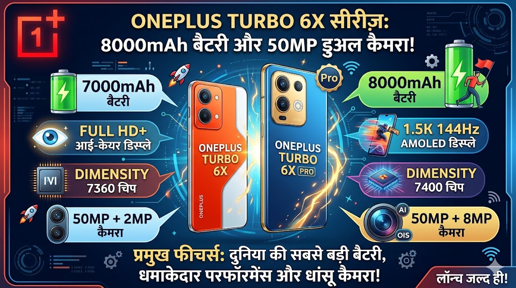 OnePlus Turbo 6X Pro Launch: वनप्लस ला रहा है 8000mAh बैटरी और 144Hz डिस्प्ले वाला सबसे खतरनाक फोन, देखें लीक स्पेसिफिकेशन्स