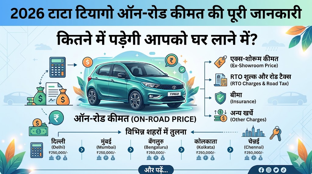 2026 Tata Tiago On Road Price Breakdown: टाटा की इस सस्ती कार ने मचाया तहलका, जानें दिल्ली, मुंबई, बेंगलुरु समेत 5 शहरों की असली ऑन-रोड कीमत
