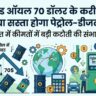 Crude Oil Price Drop: ₹10 सस्ता होगा पेट्रोल-डीजल! क्रूड ऑयल गिरा 70 डॉलर के नीचे, तेल कंपनियों ने बदला रेट कार्ड, देखें अपने शहर का नया भाव