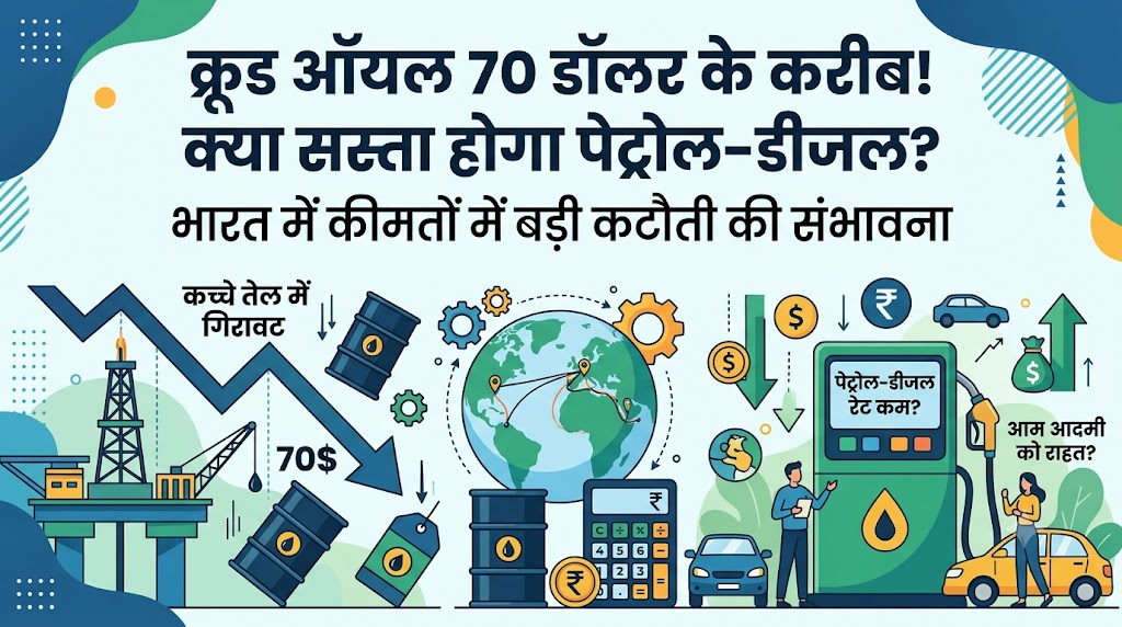 Crude Oil Price Drop: ₹10 सस्ता होगा पेट्रोल-डीजल! क्रूड ऑयल गिरा 70 डॉलर के नीचे, तेल कंपनियों ने बदला रेट कार्ड, देखें अपने शहर का नया भाव