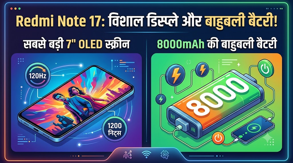 Redmi Note 17 Launch: 7 इंच की सबसे बड़ी OLED डिस्प्ले और 8000mAh की बाहुबली बैटरी के साथ इस दिन मचेगा तहलका, देखें लीक फीचर्स