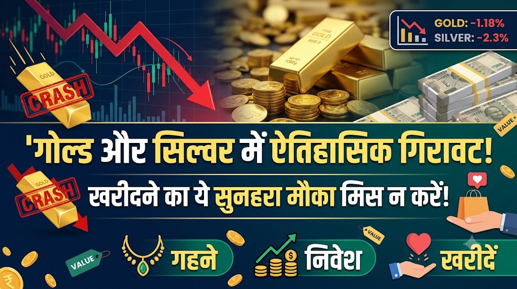 गोल्ड की कीमतों में ऐतिहासिक गिरावट! 24, 22 और 18 कैरेट सोना हुआ बेहद सस्ता, चांदी भी धड़ाम – देखें आज का ताजा रेट
