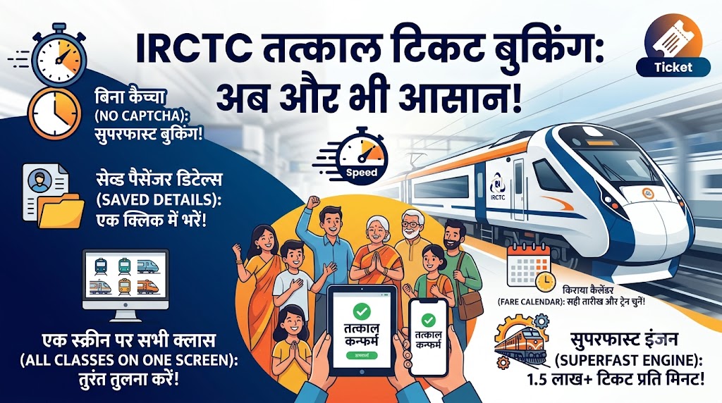 IRCTC Tatkal Ticket Trick: बिना CAPTCHA और बिना वेटिंग के तुरंत मिलेगी कन्फर्म तत्काल टिकट! जानें रेलवे के 5 नए गुप्त फीचर्स