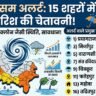 यूपी में चक्रवातीय तूफान का अलर्ट: 15 शहरों में भारी बारिश की चेतावनी, जानें अपने जिले का हाल