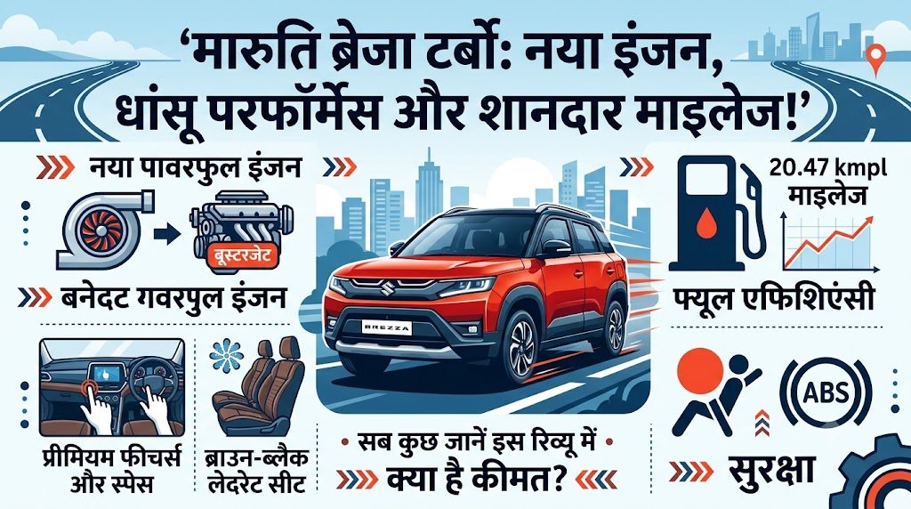 Maruti Brezza Turbo 2026: क्या नया बूस्टरजेट इंजन और 20.47 KMPL का शानदार माइलेज बनाएगा इसे नंबर-1 SUV? पढ़ें पूरी समीक्षा