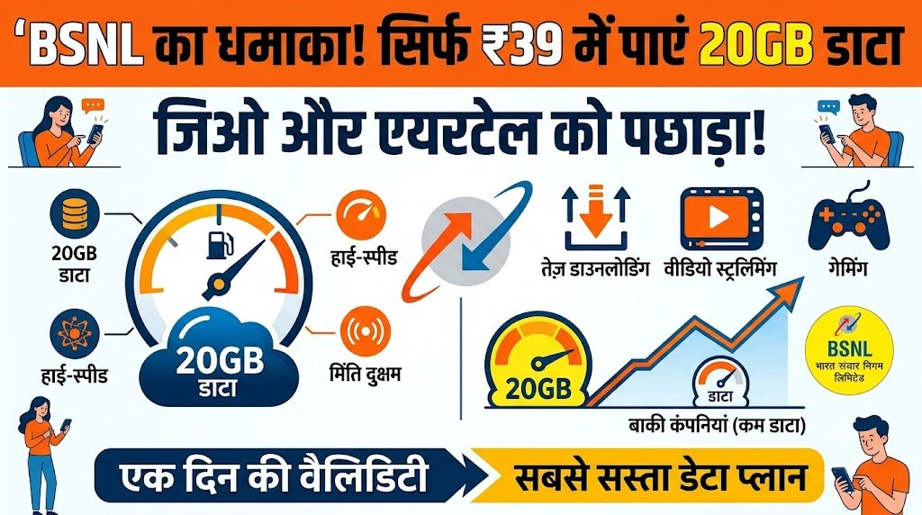 BSNL Cheap Recharge: ₹39 में पाएं 20GB डाटा, Jio और Airtel के छूटे पसीने!
