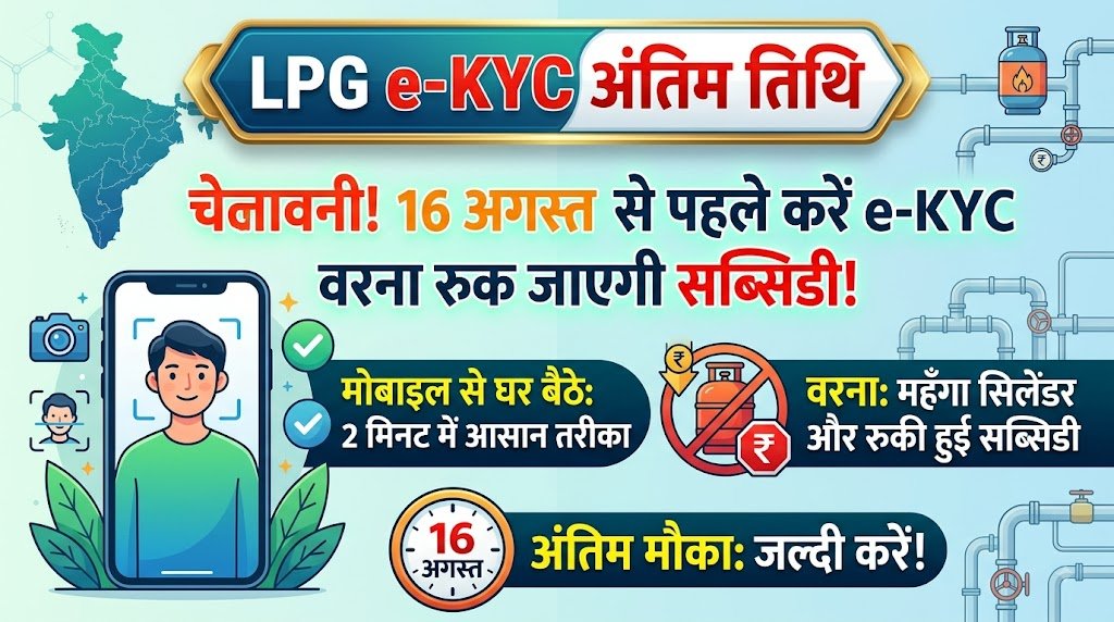 LPG e-KYC Deadline Alert: 16 अगस्त से पहले करें e-KYC वरना बंद होगी सब्सिडी और रुक जाएगी गैस डिलीवरी