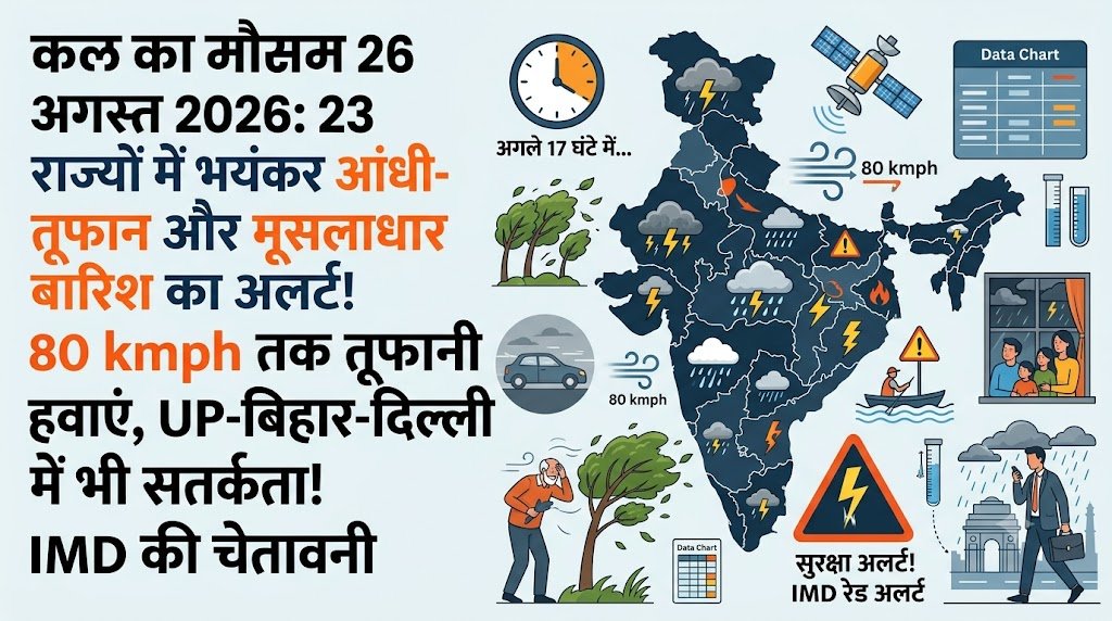 अगले 17 घंटे में 23 राज्यों में मंडराया भयंकर आंधी