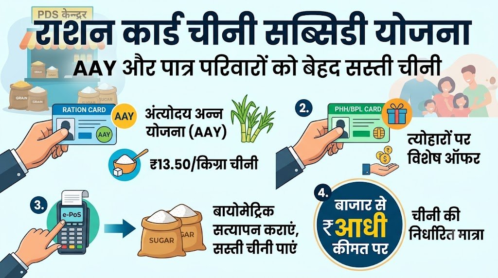 राशन कार्ड धारकों की बल्ले-बल्ले! अब सिर्फ ₹13.50 में मिलेगी किलोभर चीनी, जानें इस सरकारी योजना का पूरा सच
