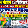 आज का मौसम 13 सितंबर 2026